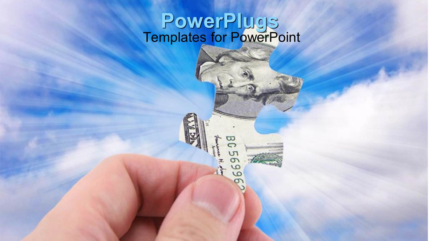 Hand Holding Jigsaw Puzzle Piece Made from Dollar Bill