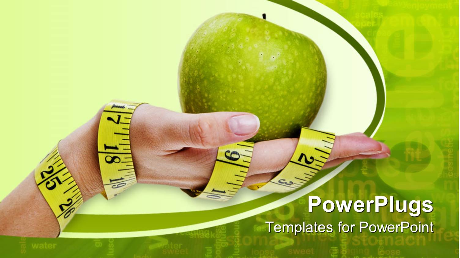 a Hand Holding a Measuring Tape and an Apple