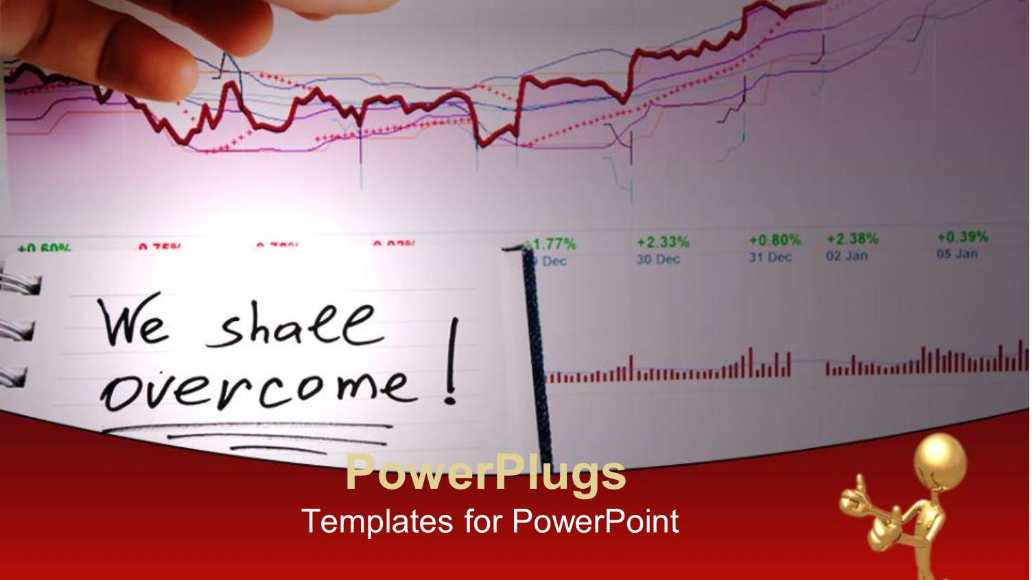 a Hand Holding a Red Pencil on a Graph