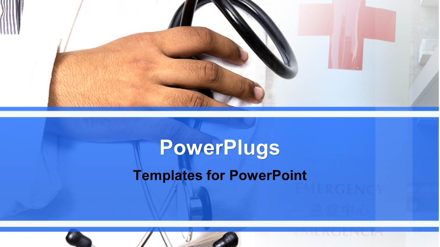 a Hand Holding a Stethoscope with a First Aid Symbol Beside it