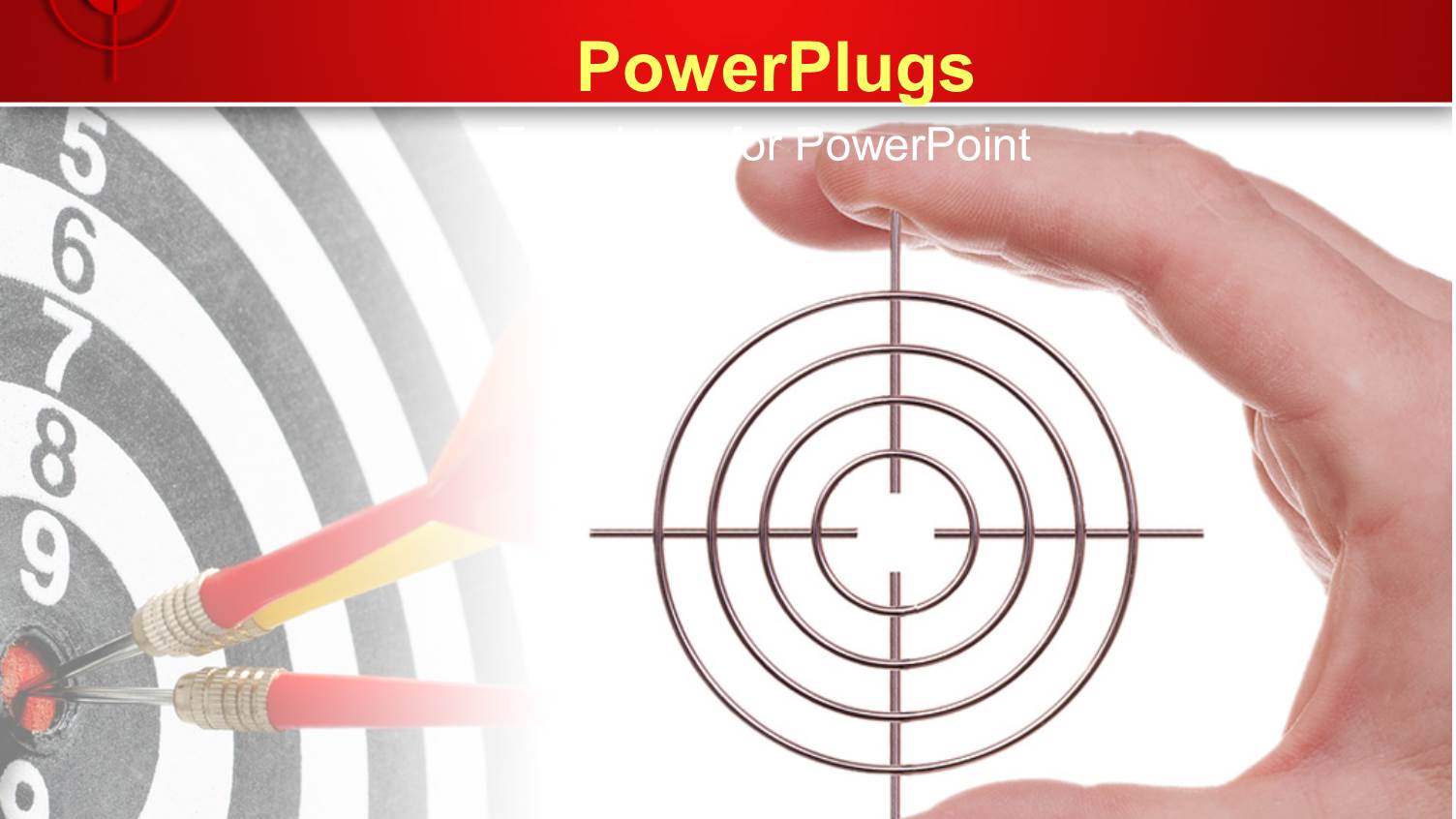 Hand Holding Target, Dart Board Background, Red Border