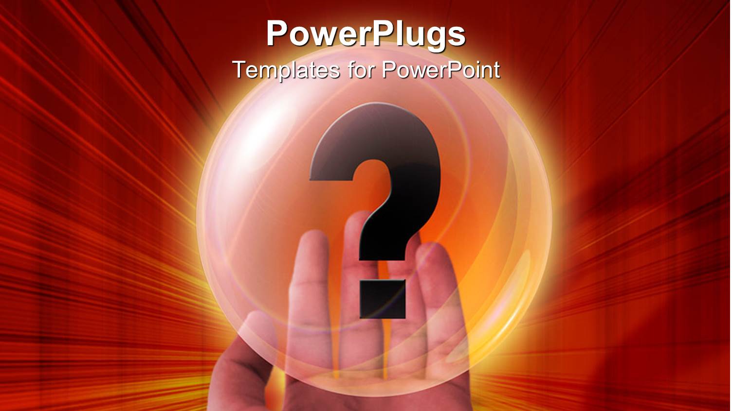 a Hand Holding Up a Shinning Bubble with a Question Mark