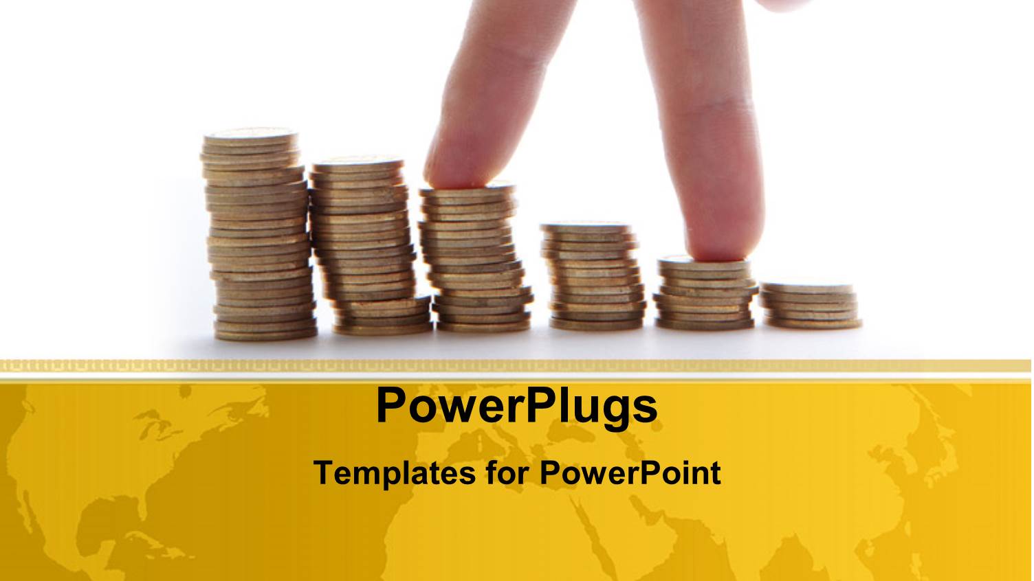 Hand Over Chart Formed from Pile of Gold Coins and World Map