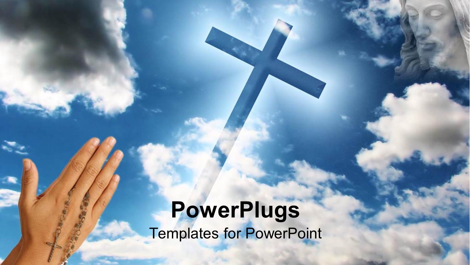 a Hand Pointing Towards the Holy Cross