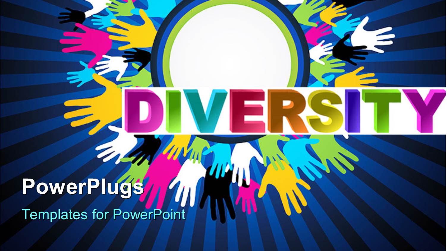 Hand Prints in Various Colors Around Word Diversity