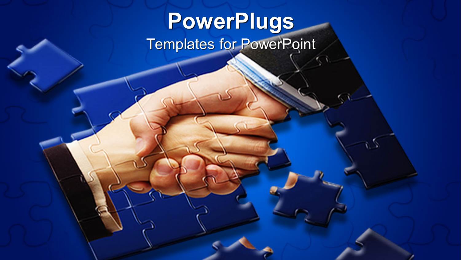 a Hand Shake with a Number of Puzzle Pieces