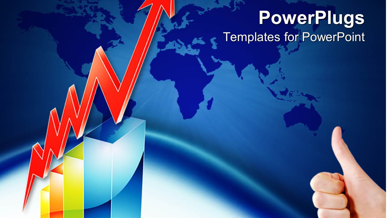 Hand Showing Thumbs Up Sign Next to Red Arrow Indicating Dramatic Growth