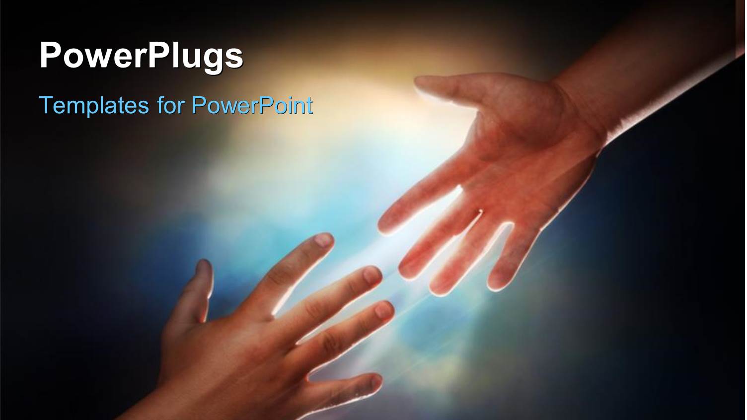 a Hand Trying to Hold the other One with Sky in the Background