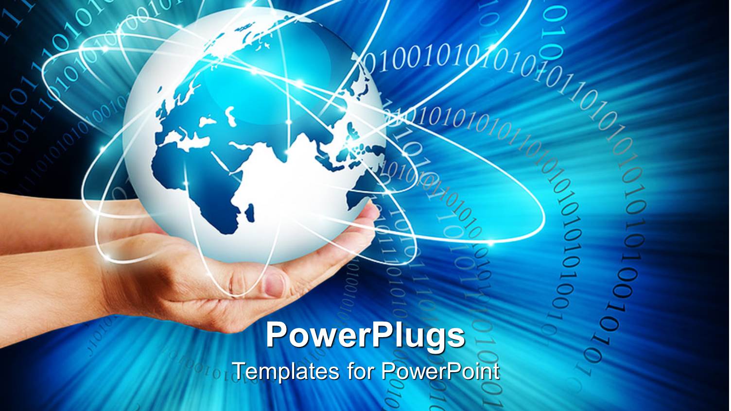 Hands Holding Globe Showing Communication from Al Around Teh World