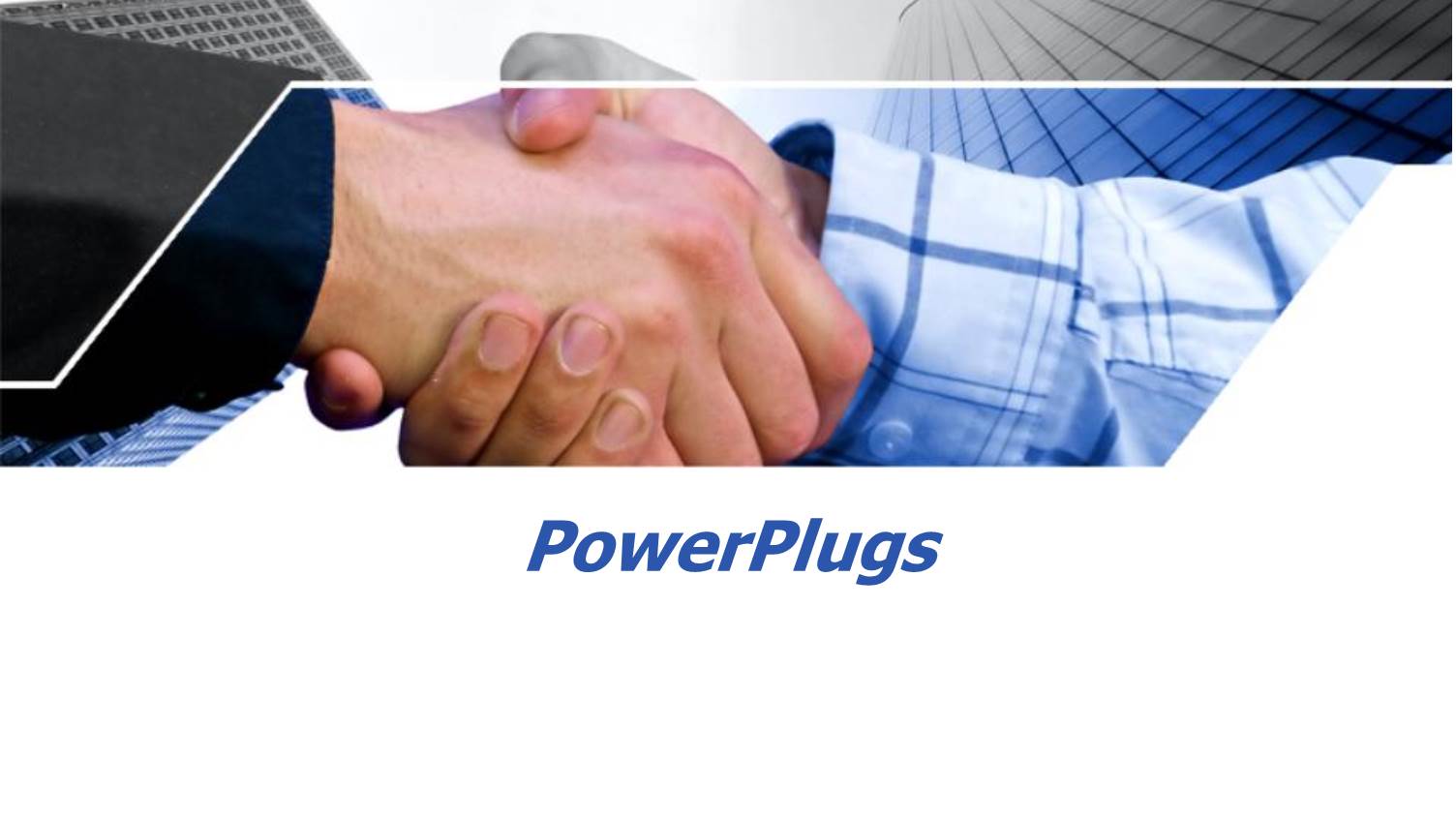 Handshake Between Two Sky Scrapers on White Background