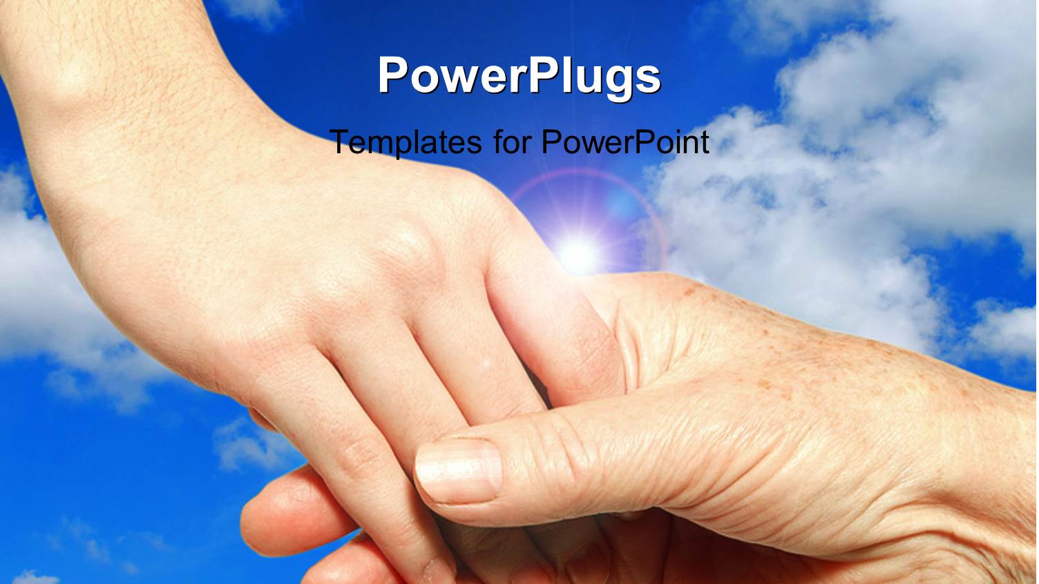 a Handshake with Clouds in the Background