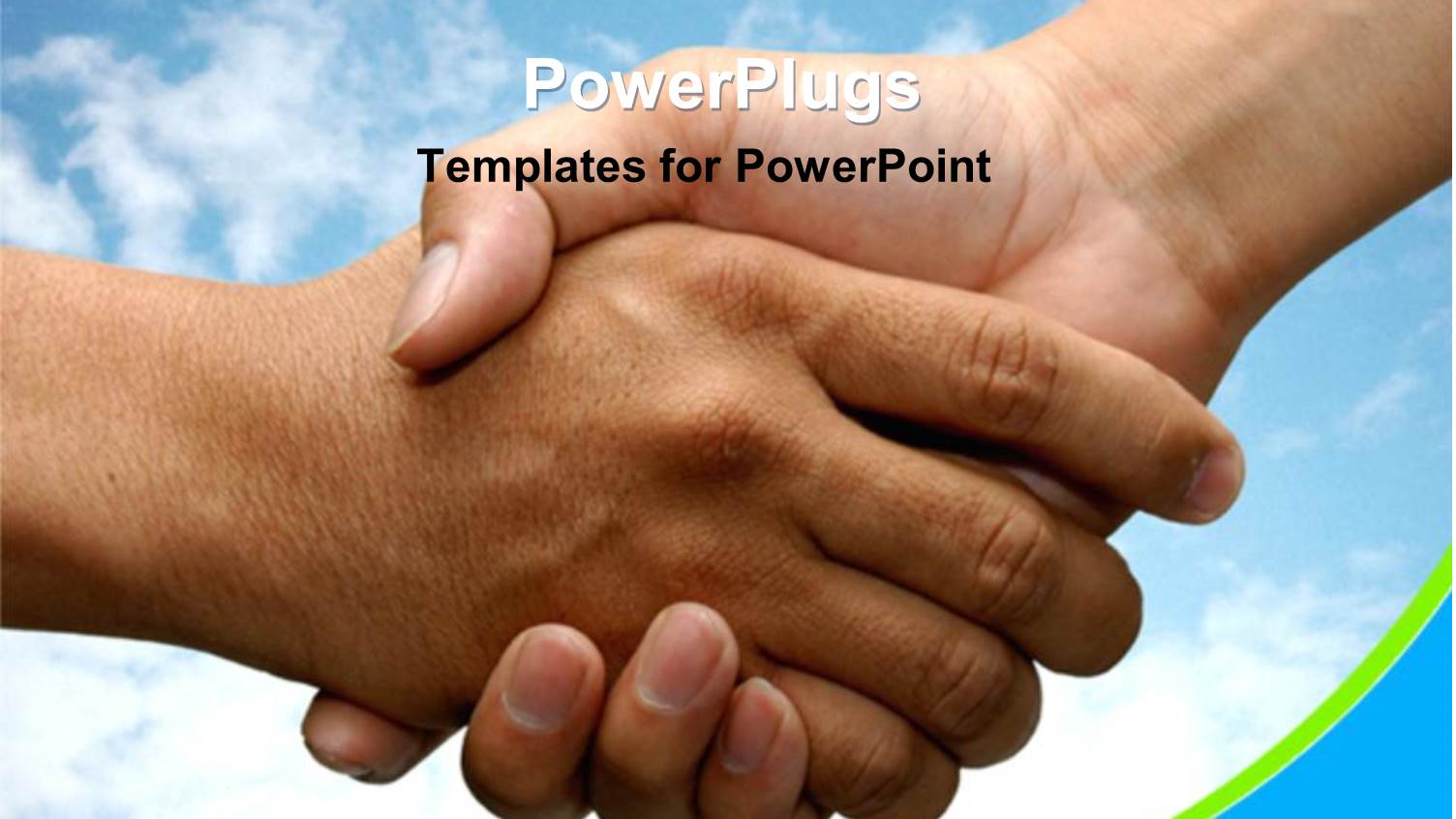 a Handshake with Clouds in the Background