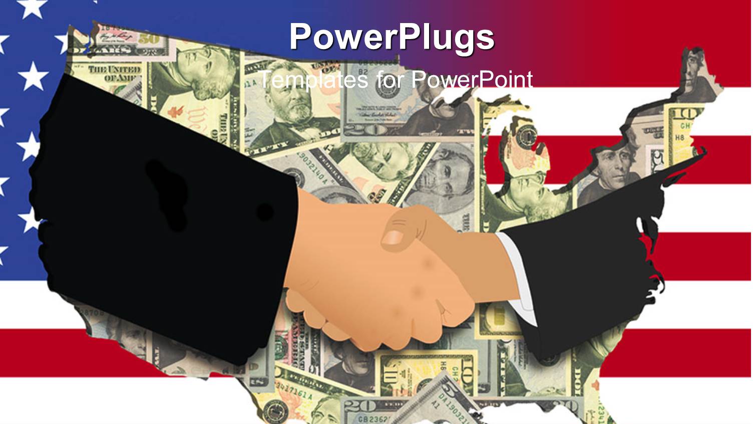 a Handshake and the Map of America in the Background