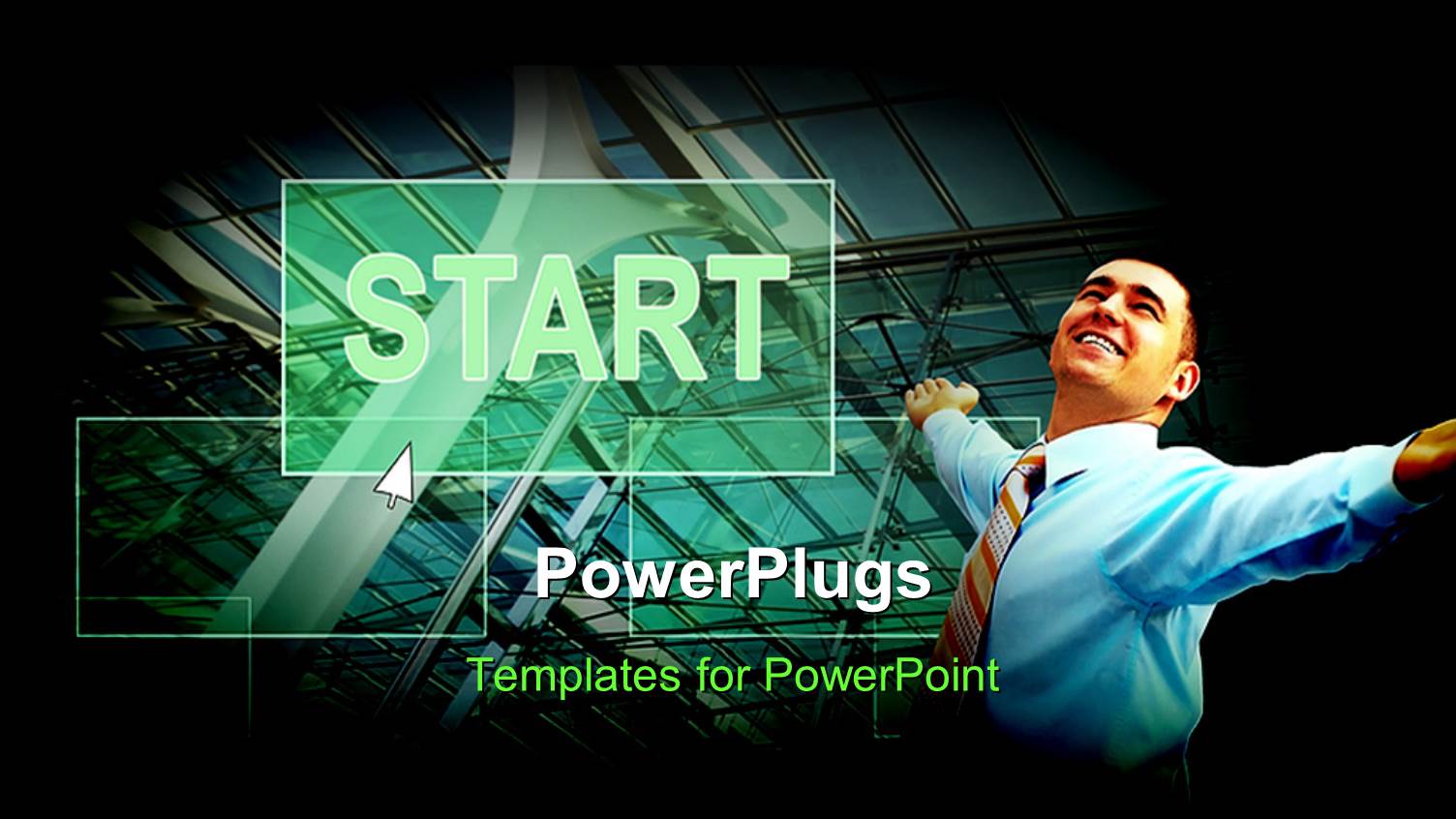 Person who is Happy with a Building in the Background