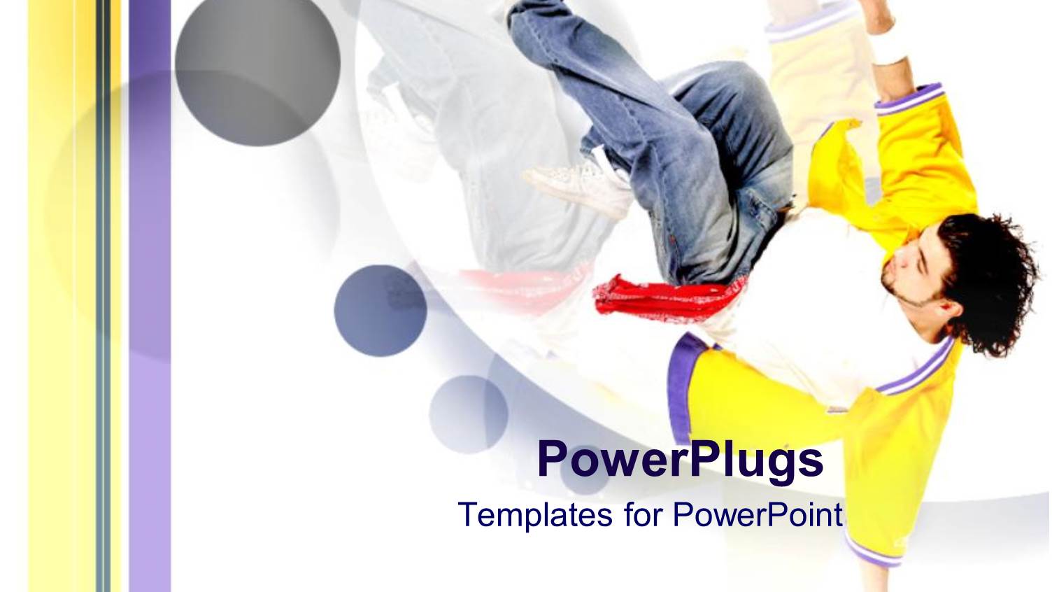 Happy Guy Displaying Break Dance Talent on White Background