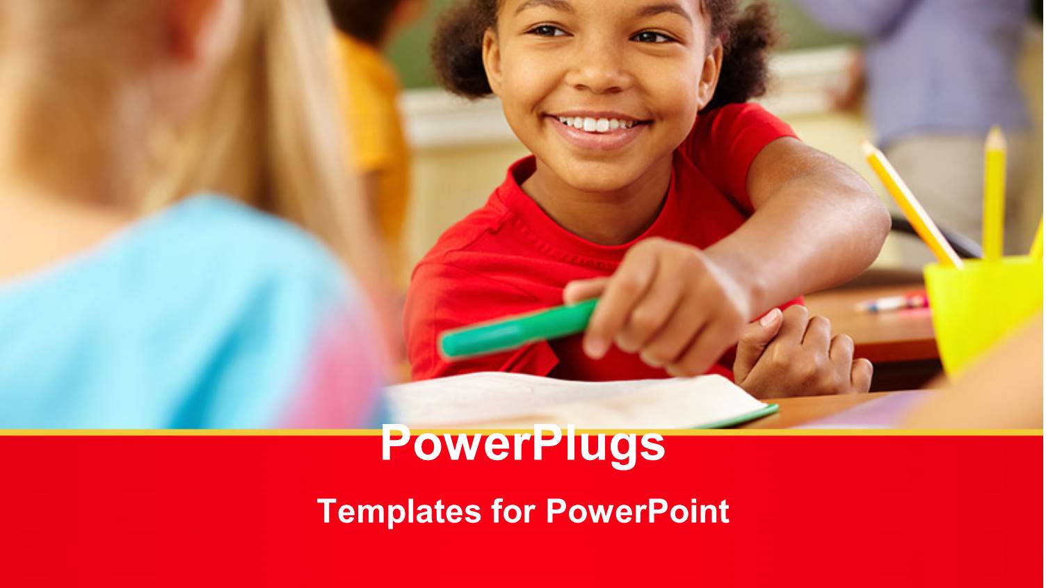 a Happy Kid in the Classroom with a Blurr Background