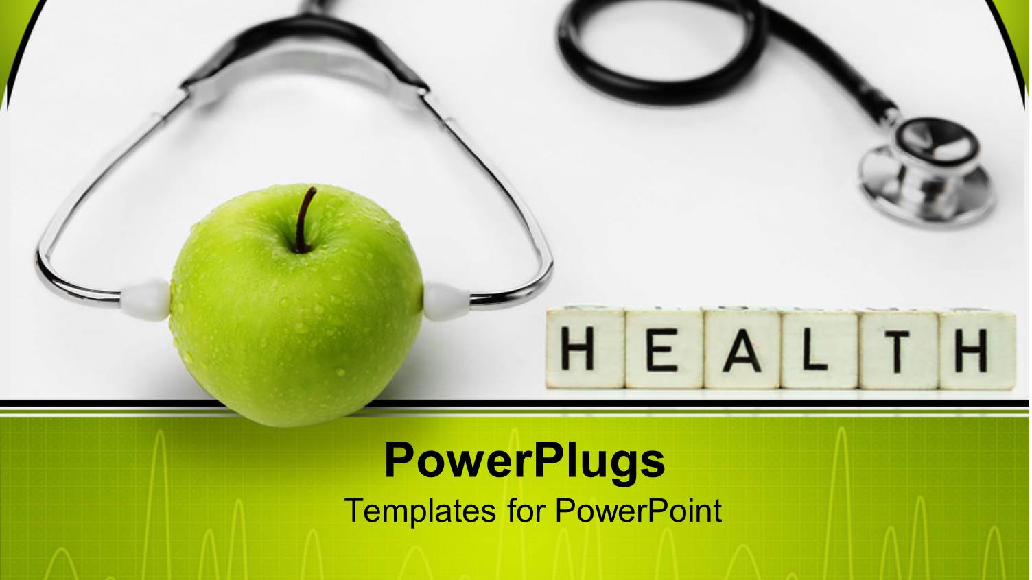 a Health Related Theme with a Stethoscope and an Apple