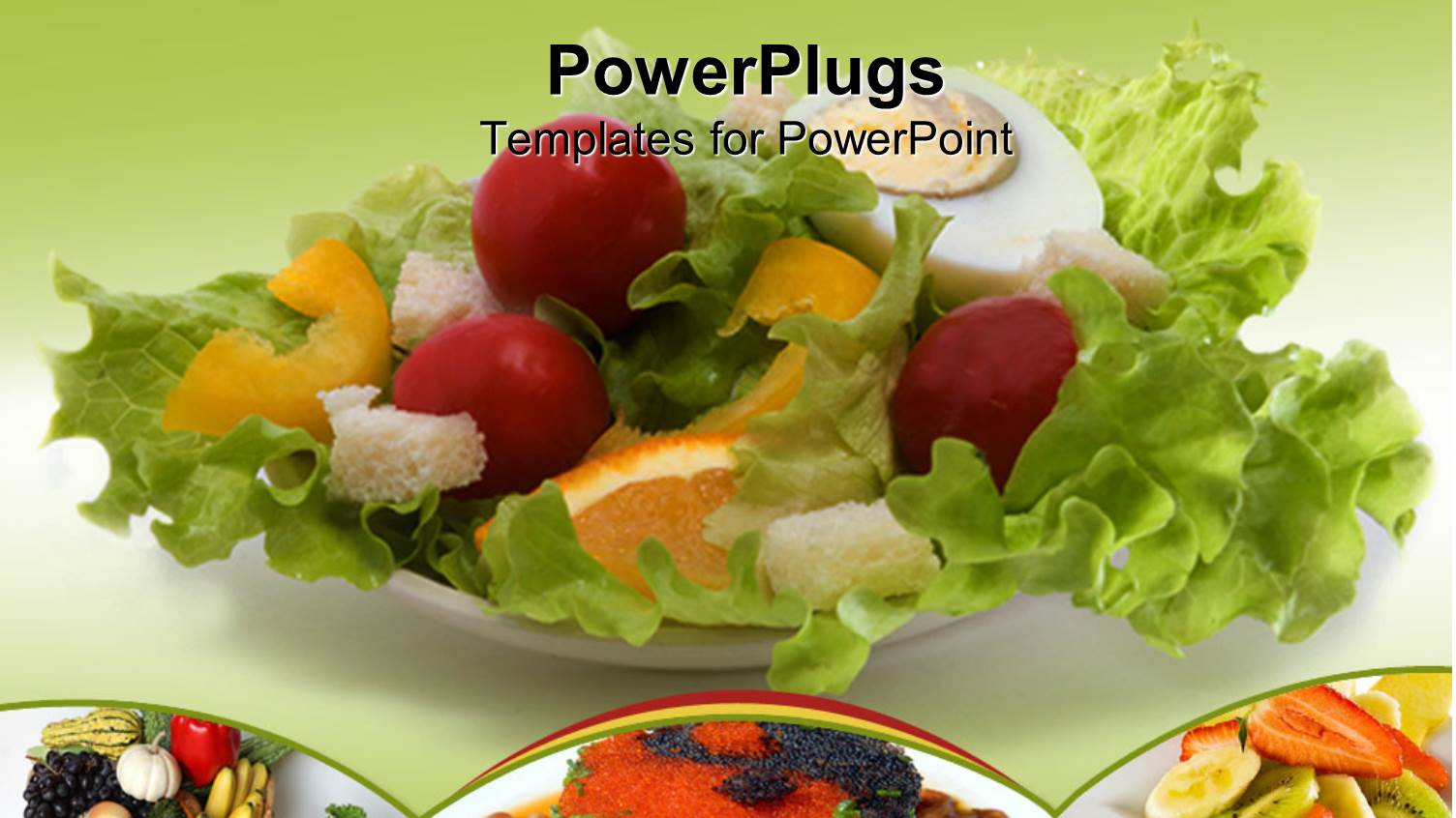 Healthy Eating with Salad, Fruit Basket and Meals, Nutrition, Green Background