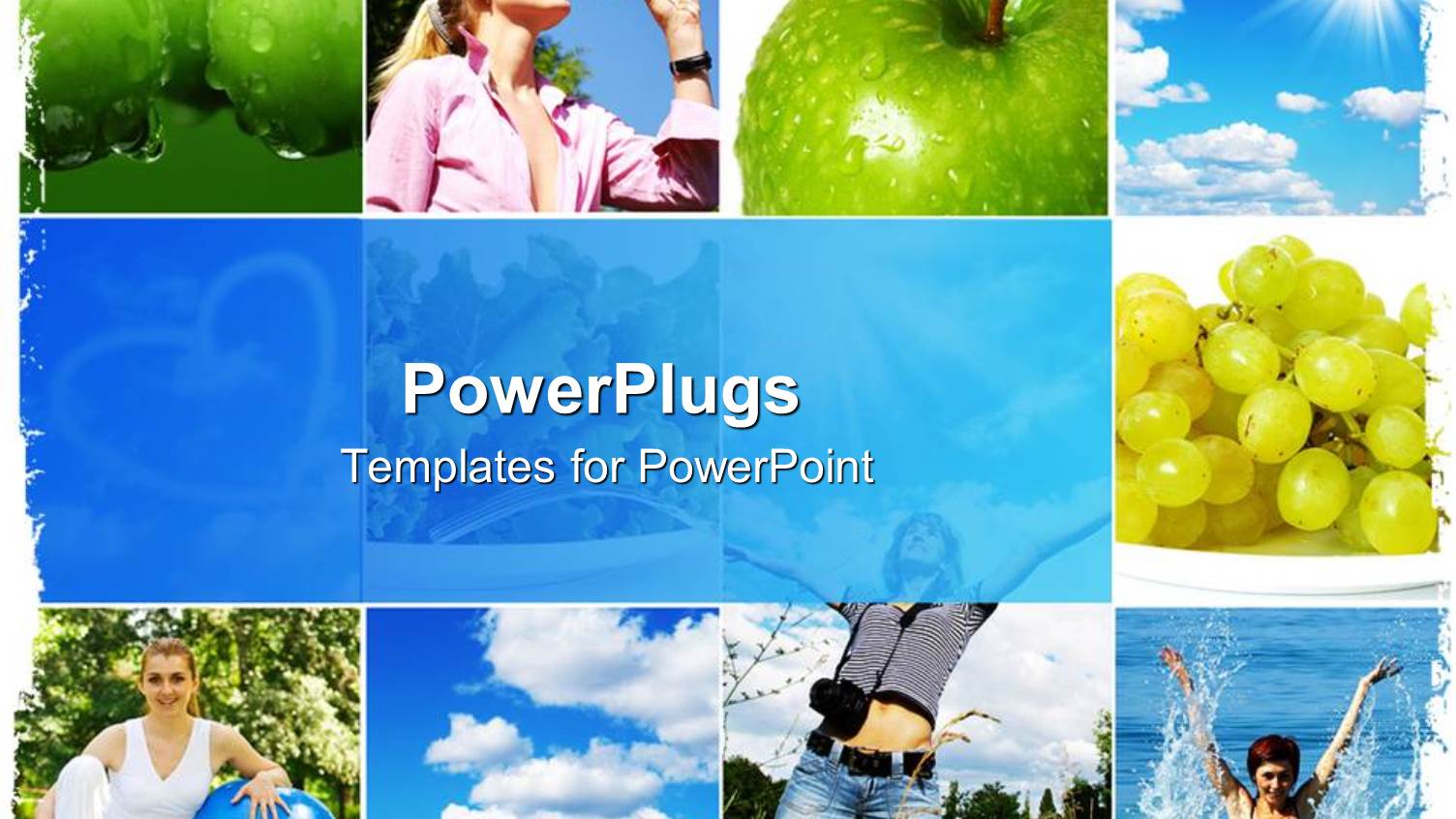 Healthy Living Concept with Fruits, Water, Swimming and Exercise.