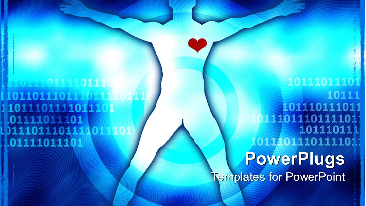 a Healthy Person with a Heart and Binary Number Sin the Background