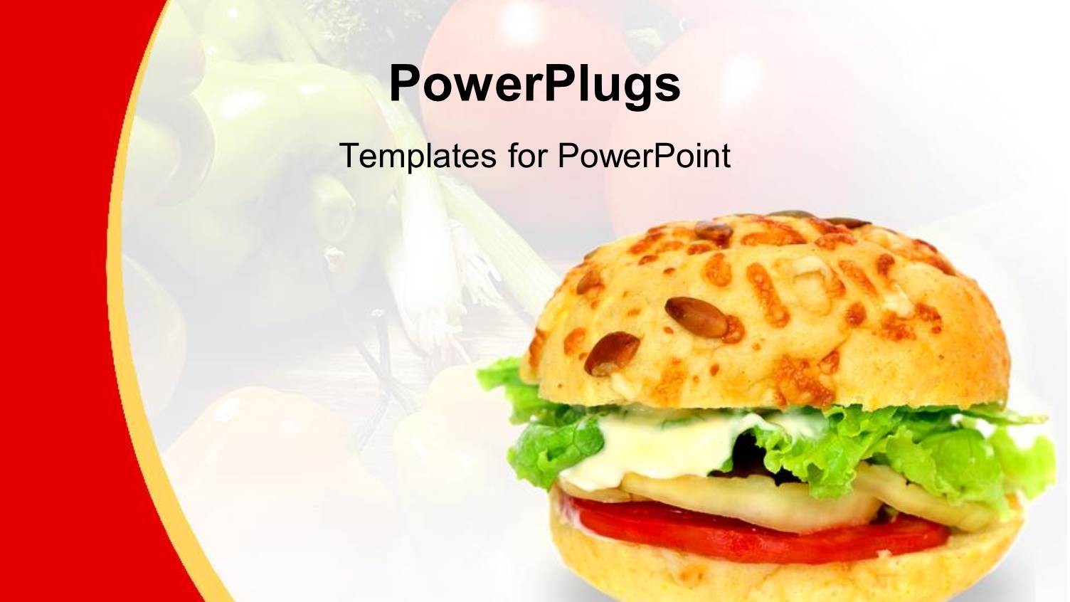 Healthy Vegetable Burger on a White and Red Background