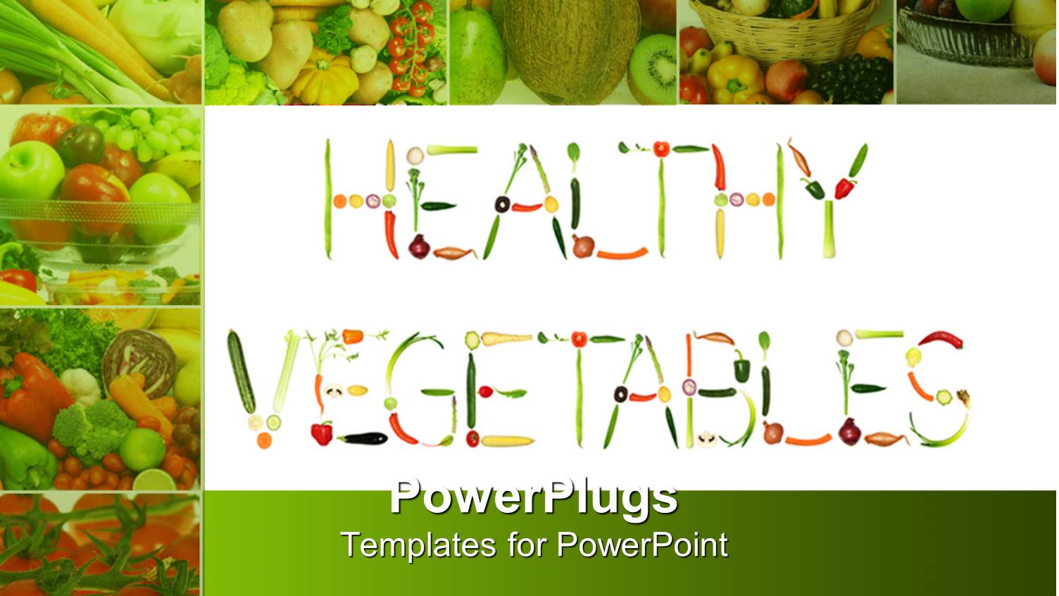 Healthy Vegetables Formed of Fresh Fruits and Vegetables with Collage of Eight Depictions of Fresh Healthy Fruits and