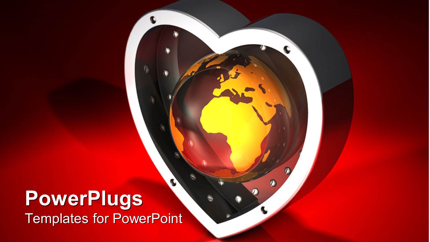 a Heart with a Golden Globe in it