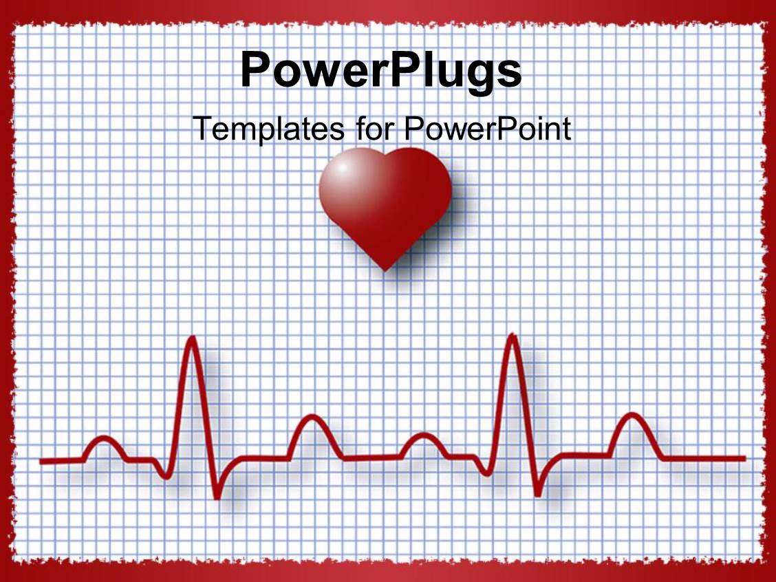 PowerPoint Template heart graphing paper showing pulse (10387)