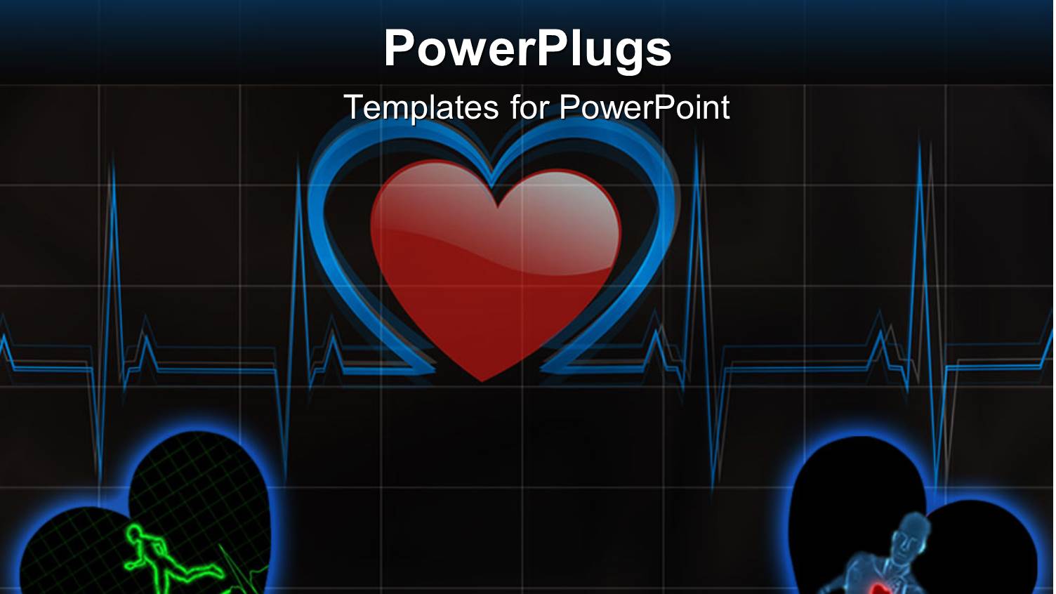 Heart Pulse Monitor Running Heart Beat Black Background