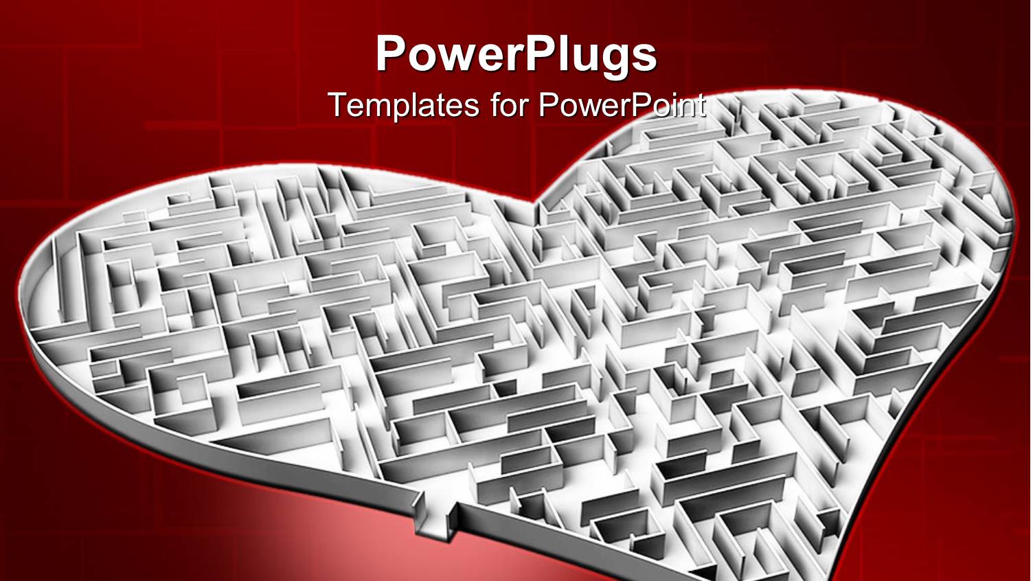 the Heart Shaped Maze with Reddish Background