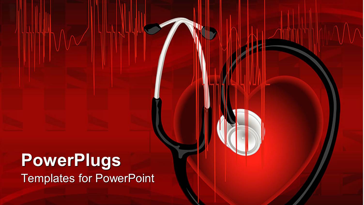 Heart with Stethoscope and EKG, Medicine, Cardiology, Medical, Red and Black Background