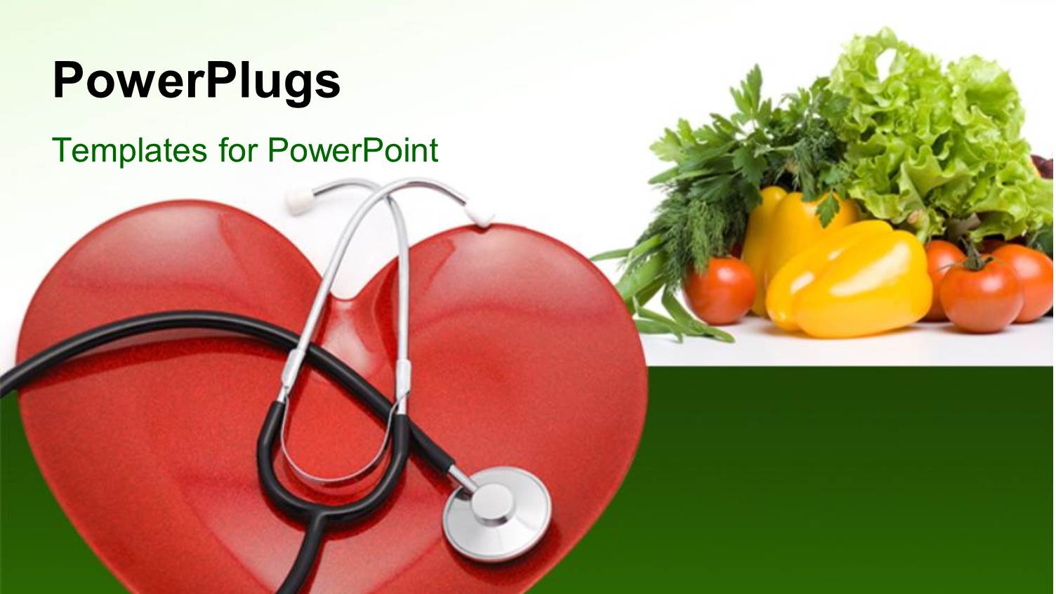 a Heart with a Stethoscope and a Number of Vegetables in the Background
