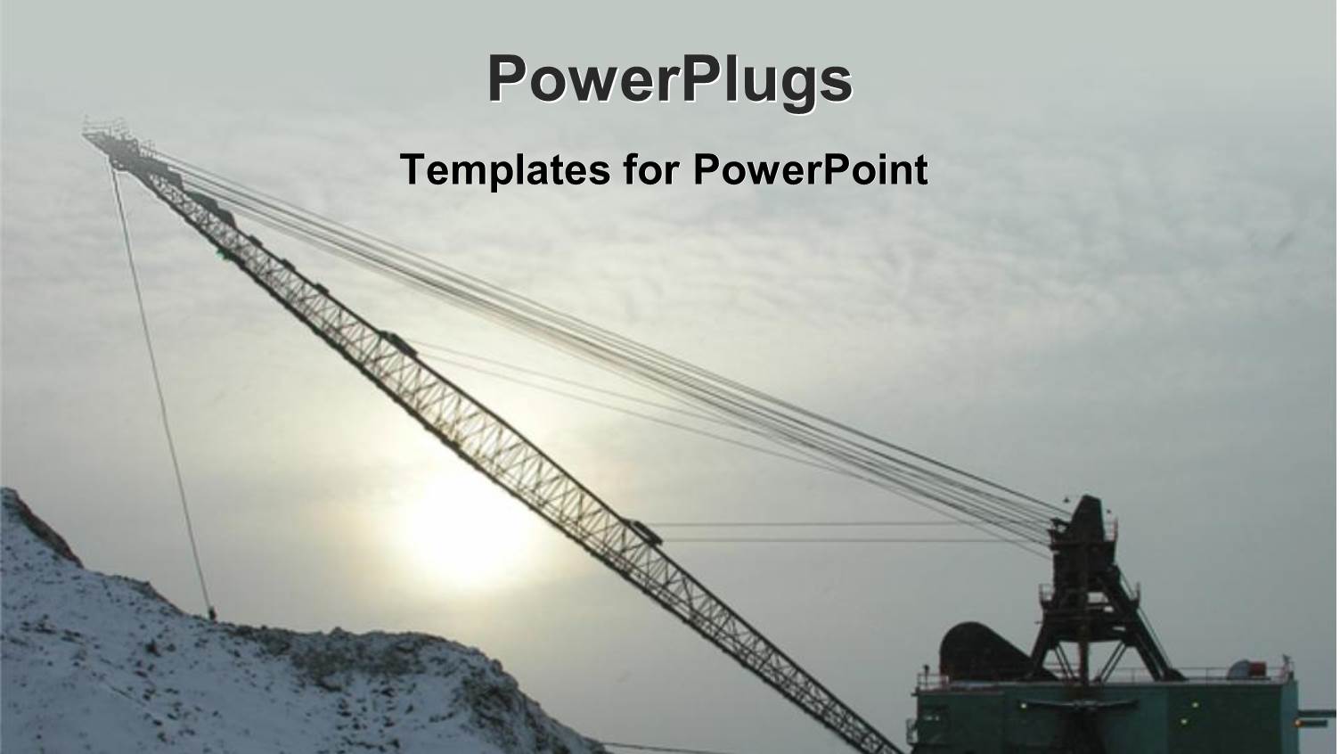 Heavy Mining Machinery with Light Glowing in Sky