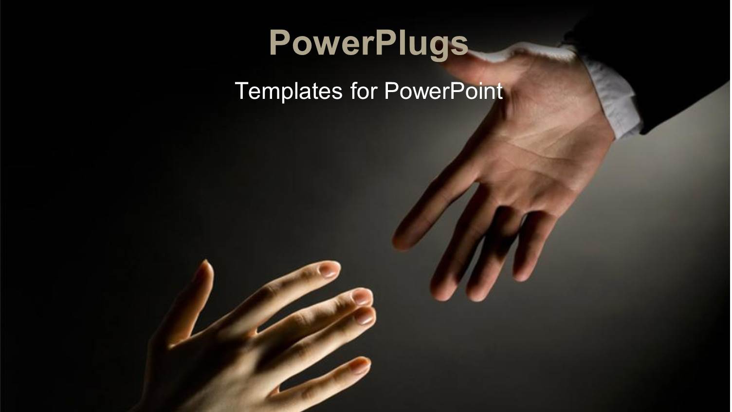 Helping Hand Stretched Out to other Hand Over Black Background 