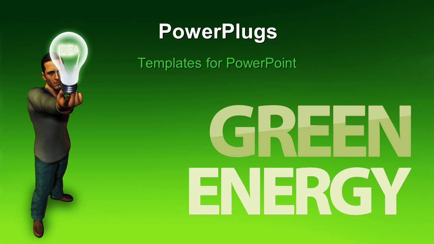 a Person with a Bulb and Greensih Background