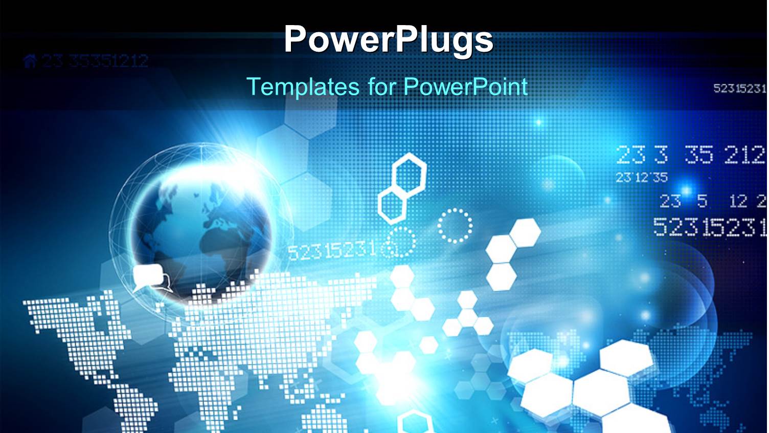 Hi-Tech Digital Background with Globe, World Map and Shapes
