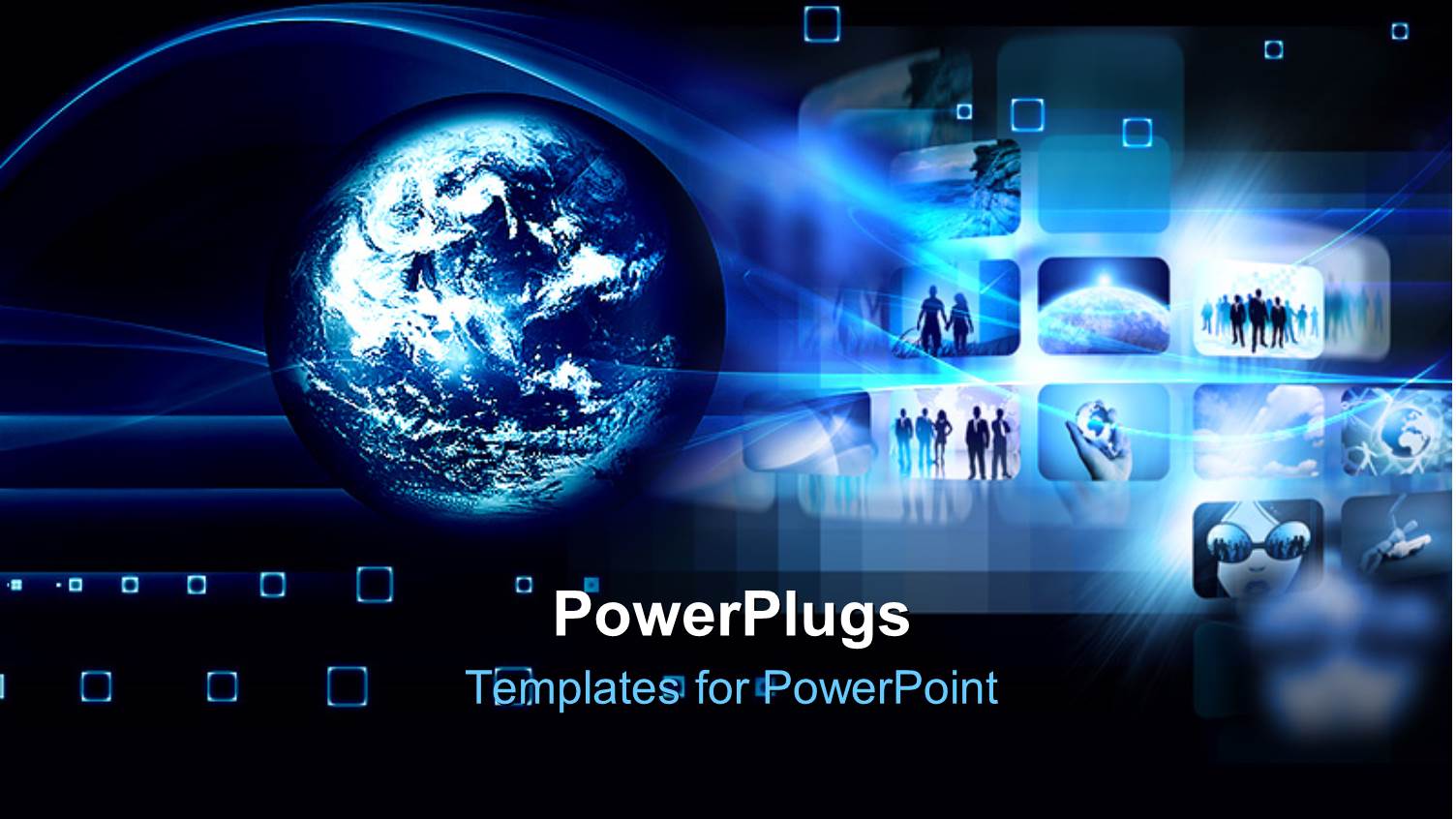 Hi Tech Futuristic Concept with Globe and Collage of Images