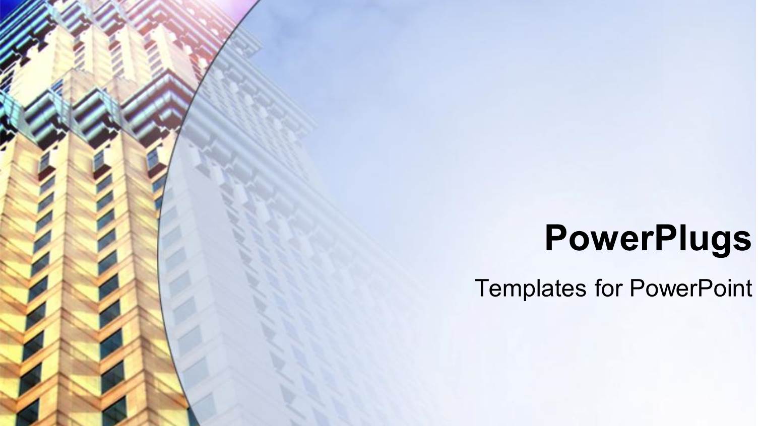 High Business Office Building with Depiction of Blue Sky Above it