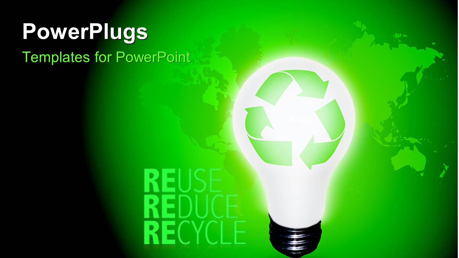 High Resolution Recycle Idea Bulb with Keywords Reuse, Reduce and Recycle and World Map