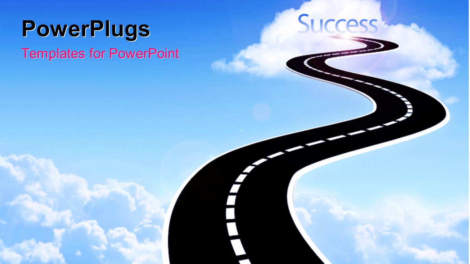 Highway Leading into the Sky to Cloud with the Word Success