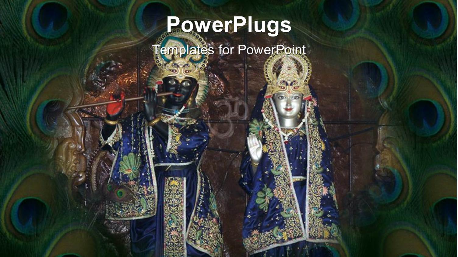 Hindu Deities God Krishna and Goddess Radha in Ceremonial Dress