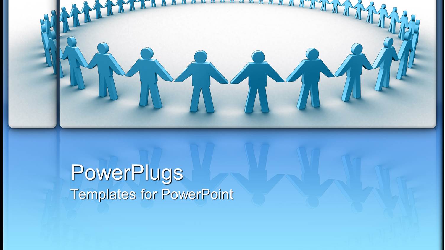 Holding Hands in a Circle Together Collaboration Blue Background