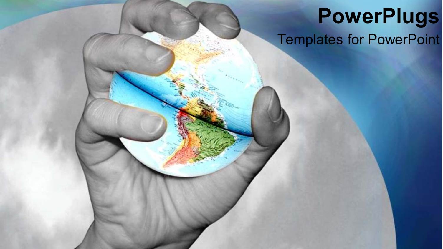 Holding World in Hand Black and White Continents Grabbing Collaboration