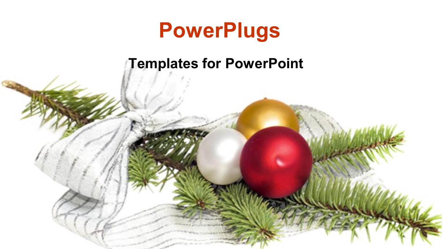 Holiday Decorations Christmas Tree Ribbons Balls White Background