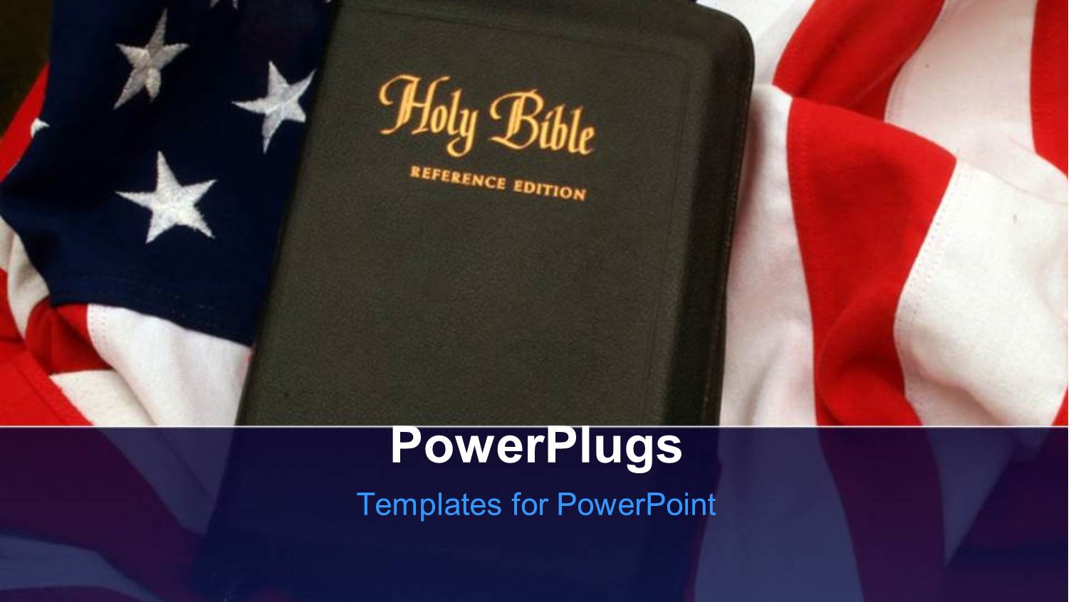 Holy Bible Over United States of America Flag