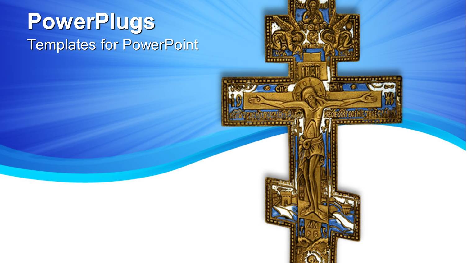 a Holy Cross with Bluish Background