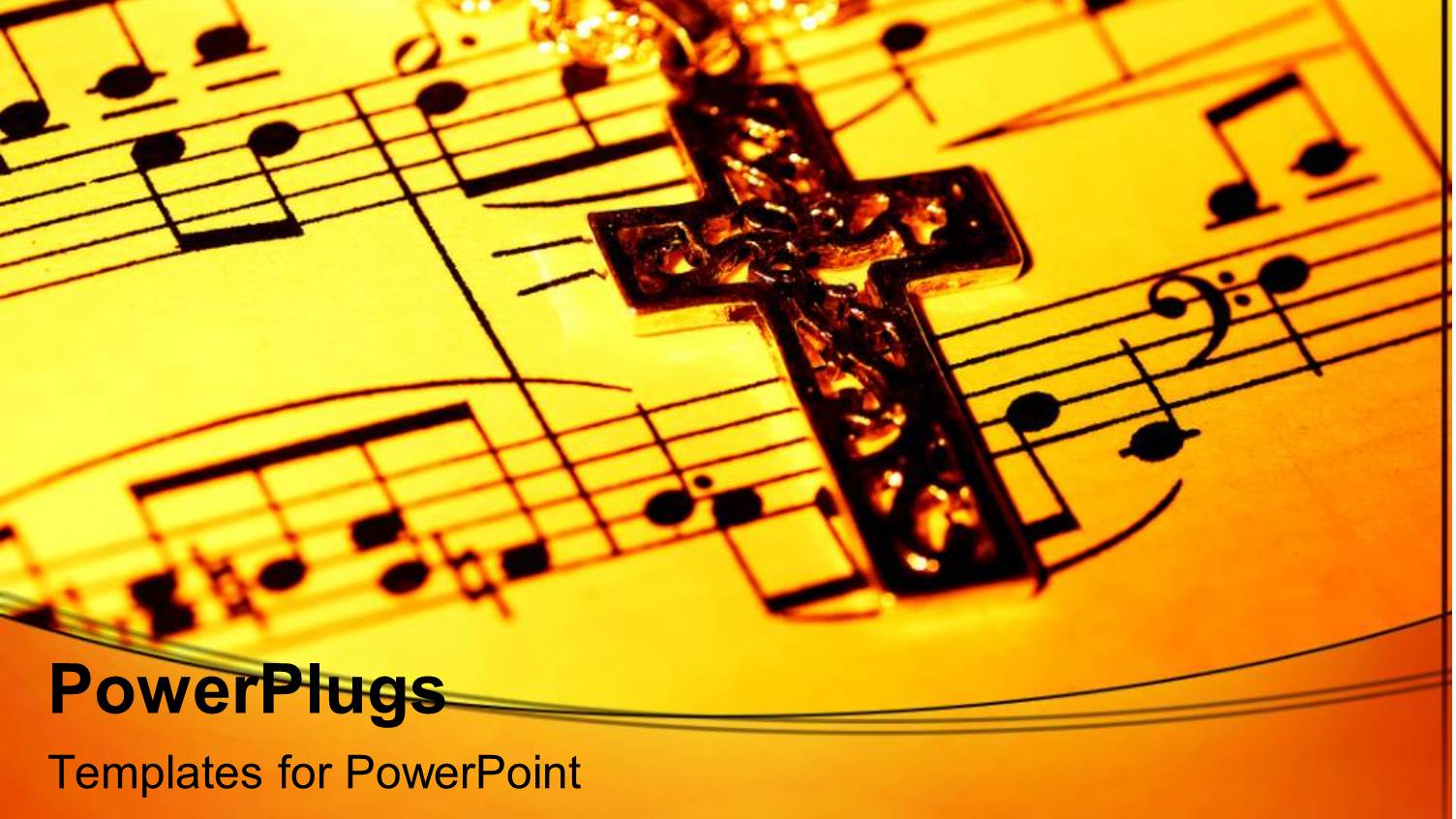 a Holy Cross in Front of a Music Chart