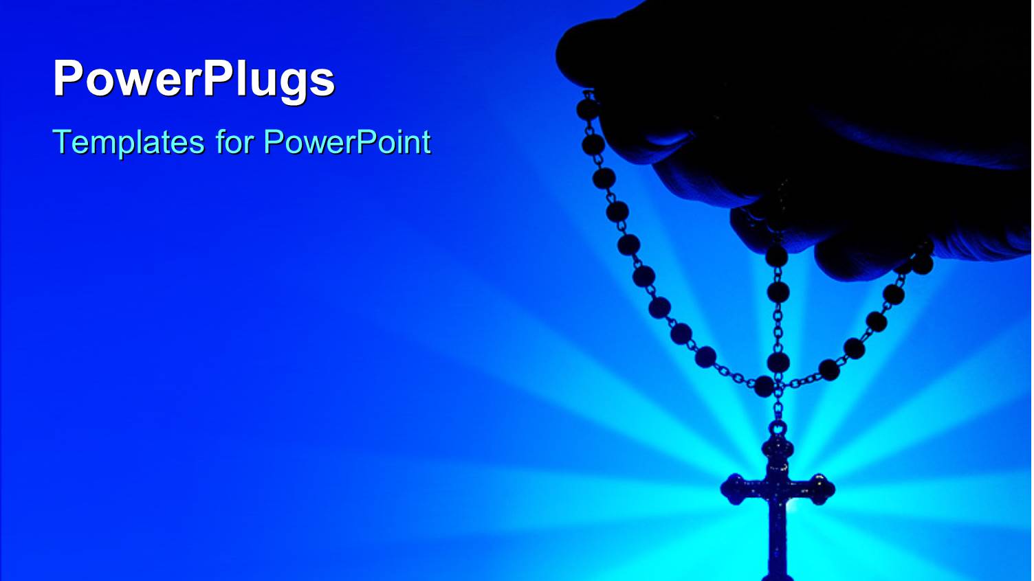 a Holy Cross in a Hand with Bluish Background