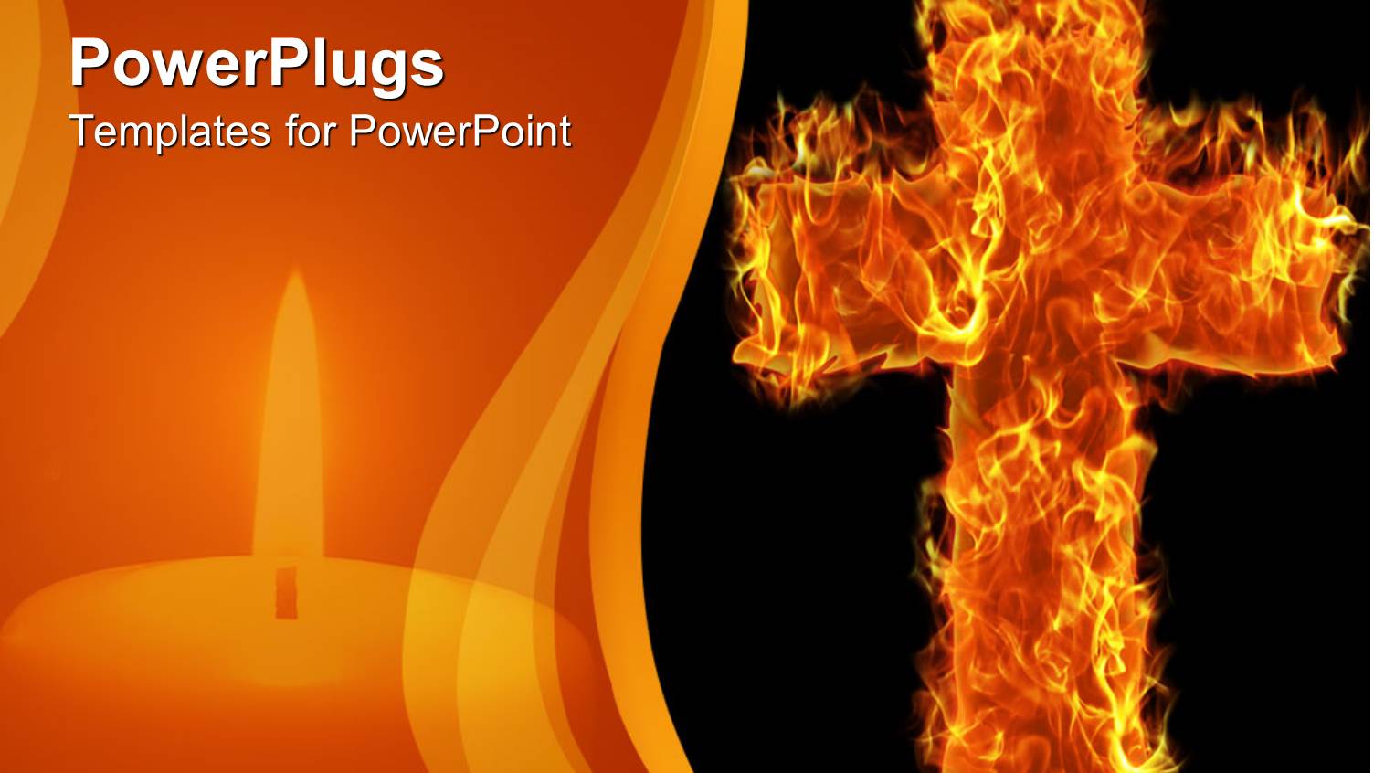 a Holy Cross Made of Fire with Dark Background