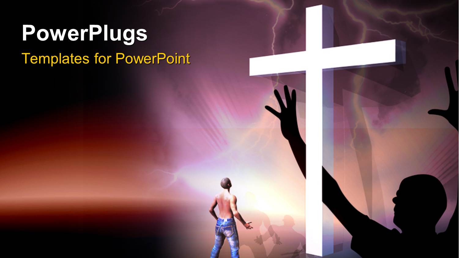 a Holy Cross with Various People Praying